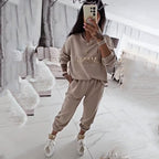 ✨Women's Long Sleeve Top & Pants Set – Soft Elastic Fabric, WFH-Ready & Comfy for Daily Errands