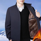 ❄️ Men's Solid Color Zip Up Warm Jacket – Fleece Lining for Winter, Versatile for Commute & Casual Outings 🧥