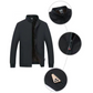 ❄️ Men's Solid Color Zip Up Warm Jacket – Fleece Lining for Winter, Versatile for Commute & Casual Outings 🧥