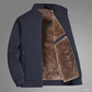 ❄️ Men's Solid Color Zip Up Warm Jacket – Fleece Lining for Winter, Versatile for Commute & Casual Outings 🧥
