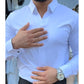👔 Men's Casual Slim Solid Shirt – Slim Cut That Flatters, Versatile for Jeans/Chinos & Office Casual 🚶