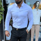 👔 Men's Casual Slim Solid Shirt – Slim Cut That Flatters, Versatile for Jeans/Chinos & Office Casual 🚶
