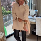 👚 Women's Long-Sleeve Top with Shirt Collar – Soft Cotton-Blend, Neat Collar for Office Commute & Daily Outings