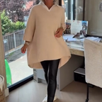 👚 Women's Long-Sleeve Top with Shirt Collar – Soft Cotton-Blend, Neat Collar for Office Commute & Daily Outings