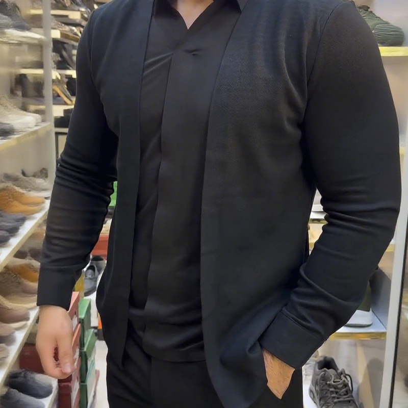 💥Limited-time offer, while stocks last💥Men's Mock Two-Piece Shirt – Korean Slim Fit, No-Match Hassle, Perfect for Commute & Dates