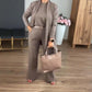 👗 Elegant Longline Cardigan 3-Piece Set – Soft Fabric, Chic Top & Pants for Office Commute & Daily Outings ✨