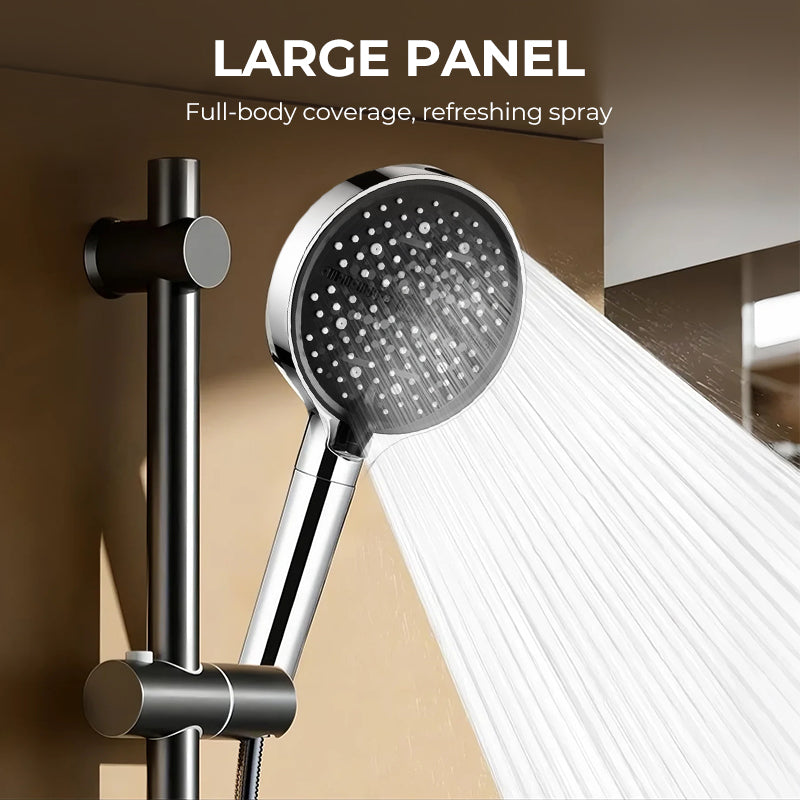 🚿 High-Pressure Adjustable Rainfall Shower Head – 360° Tilt, Easy Clean Surface, Compatibility with Standard Shower Hoses 💧