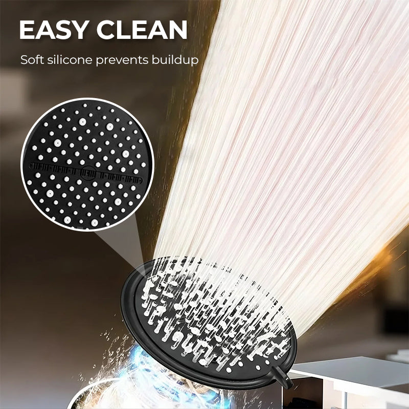 🚿 High-Pressure Adjustable Rainfall Shower Head – 360° Tilt, Easy Clean Surface, Compatibility with Standard Shower Hoses 💧