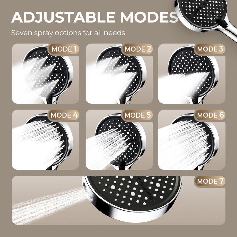 🚿 High-Pressure Adjustable Rainfall Shower Head – 360° Tilt, Easy Clean Surface, Compatibility with Standard Shower Hoses 💧