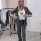 👖 Fashion Side Striped Blazer & Pants 2-Pieces Set – High-Waisted Pants, Tailored Blazer, Flattering for All Body Types & Occasions