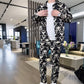 👕 Men's Floral Print Jacket & Pants Set – Slim-Fit Cut, Bold Floral Design, Ideal for Street Style & Casual Hangouts