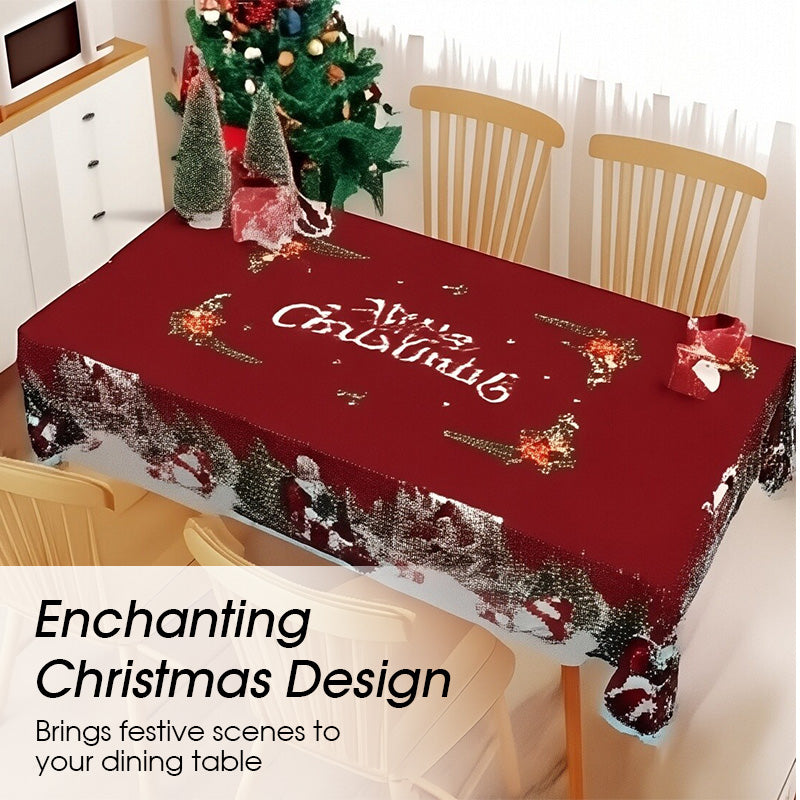 🎄Joyful Festive Classic Christmas Tablecloth | Vibrant & Durable for Christmas Celebrations