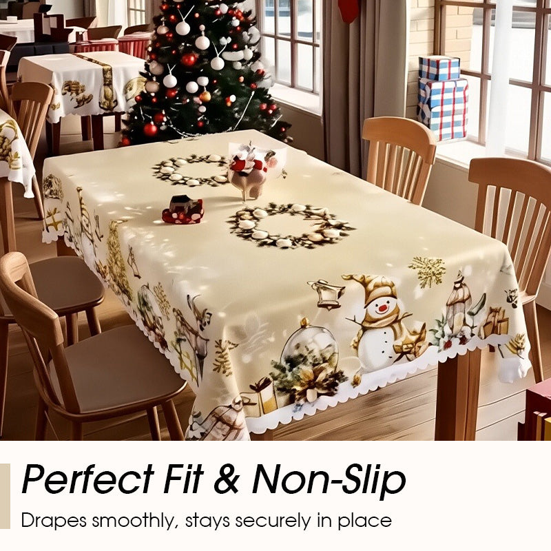 🎄Joyful Festive Classic Christmas Tablecloth | Vibrant & Durable for Christmas Celebrations