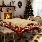 🎄Joyful Festive Classic Christmas Tablecloth | Vibrant & Durable for Christmas Celebrations