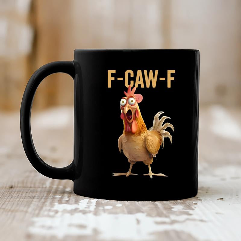 F-Caw-F Funny Chicken Mug | Cute Chicken Shape for Breakfast & Office ☕🐔