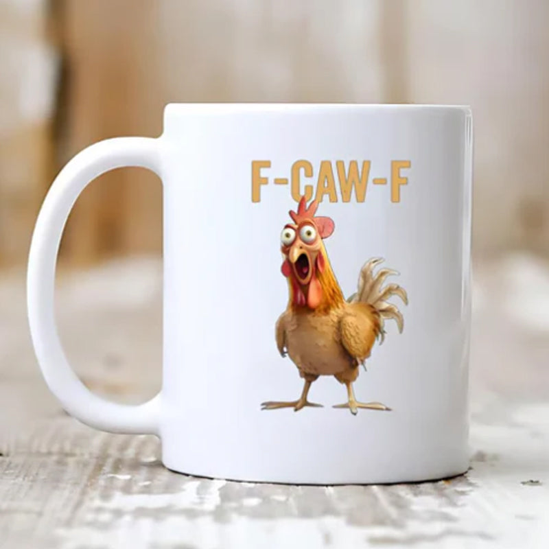 F-Caw-F Funny Chicken Mug | Cute Chicken Shape for Breakfast & Office ☕🐔
