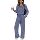 👖Women's Crew Neck Top + Drawstring Pants Set – Soft Fabric for Relaxed Daily Vibes