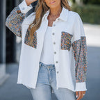 Women's Trendy Sequin Patchwork Coat with Raw Hem | Glittery for Fall/Winter Party ✨🧥