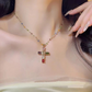 ✨Colorful Rhinestone Cross Pendant Necklace – Sparkly Statement Piece for Daily & Faith-Inspired Looks