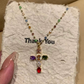 ✨Colorful Rhinestone Cross Pendant Necklace – Sparkly Statement Piece for Daily & Faith-Inspired Looks