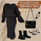 Stylish Women's Slanted Shoulder Sweatshirt + Sleeveless Dress Set - Casual Chic Outfit 🎀