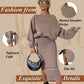 Stylish Women's Slanted Shoulder Sweatshirt + Sleeveless Dress Set - Casual Chic Outfit 🎀