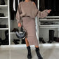 Stylish Women's Slanted Shoulder Sweatshirt + Sleeveless Dress Set - Casual Chic Outfit 🎀