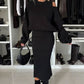 Stylish Women's Slanted Shoulder Sweatshirt + Sleeveless Dress Set - Casual Chic Outfit 🎀