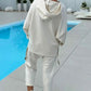 Comfy Women's Solid Color Hooded Sweatshirt Two-Piece Set | Trendy Loungewear 🧘‍♀️