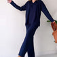 🎁 V-Neck Slit Knitted Two-Piece Set - Perfect Gift for All Occasions