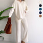 🎁 V-Neck Slit Knitted Two-Piece Set - Perfect Gift for All Occasions