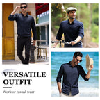 Men's Casual Long-Sleeve Shirt: No Stiff Vibes, Breathable Cotton for Work & Weekends