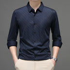 Men's Casual Long-Sleeve Shirt: No Stiff Vibes, Breathable Cotton for Work & Weekends