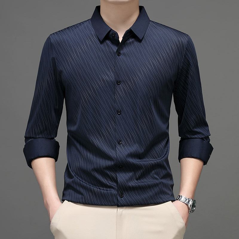 Men's Casual Long-Sleeve Shirt: No Stiff Vibes, Breathable Cotton for Work & Weekends