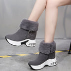 Women’s Thick-Sole Lined Ankle Boots: Warm, Elevated & Walk-all-Day Comfy