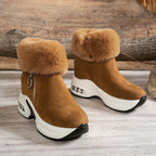 Women’s Thick-Sole Lined Ankle Boots: Warm, Elevated & Walk-all-Day Comfy