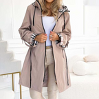 🧥 Long Hooded Windbreaker – Drawstring Waist-Cinching & Zipper Design, Windproof for Cool Days ✨