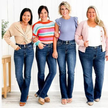 Flattering Women’s High Waist Casual Jeans – Pockets + Slimming Silhouette