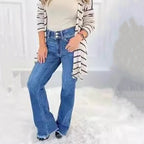 Flattering Women’s High Waist Casual Jeans – Pockets + Slimming Silhouette