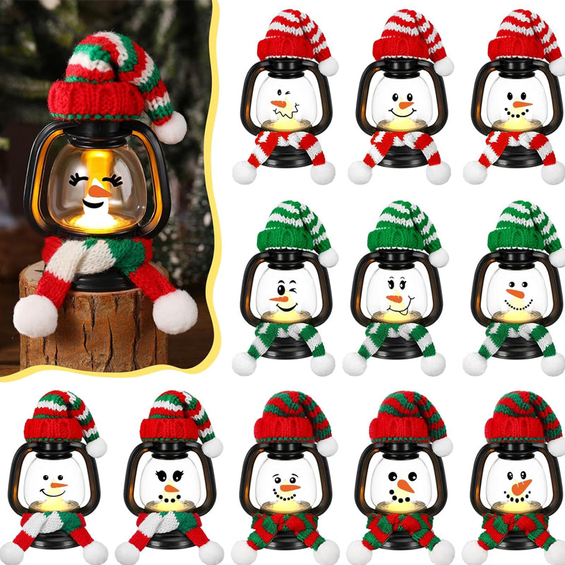 ❄️Christmas Decoration Mini Snowman Lantern with Hats and Scarves