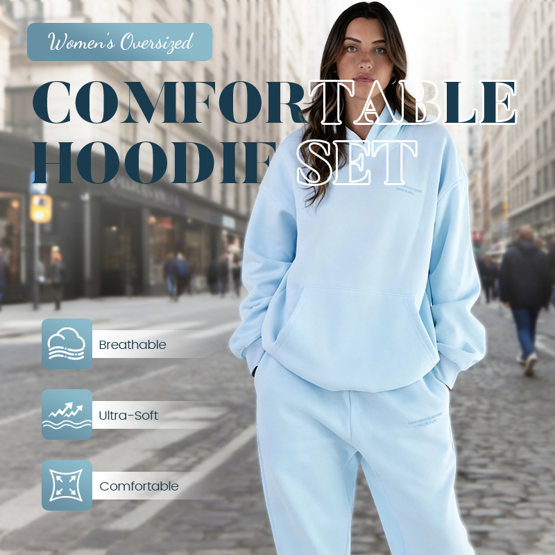 Comfrt Heavyweight Cotton Activewear Set - Women's Oversized Comfortable Hoodie 💥Limited time 59%