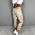 Women’s Soft Modal Casual 2-Piece Set – V-Neck Top + High Waist Drawstring Pants, Wrinkle-Resistant for Home Lounging & Short Trips