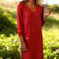 Women’s Long Sleeve V-Neck Knit Dress