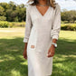 Women’s Long Sleeve V-Neck Knit Dress