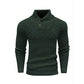 Men’s Textured Stand Collar Sweater – Wool Blend, Slim Fit for Business/Leisure