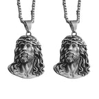 Enamel Jesus Head Pendant Necklace – Colorful Retro Style, Christian Jewelry for Teens/Adults, Confirmation Gift