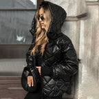 Women's Diamond Quilted Puffer Jacket – Retro Faux Fur Trim Hood, 90% Down Fill, -25℃ Warm for Holiday Gatherings & Urban Commute