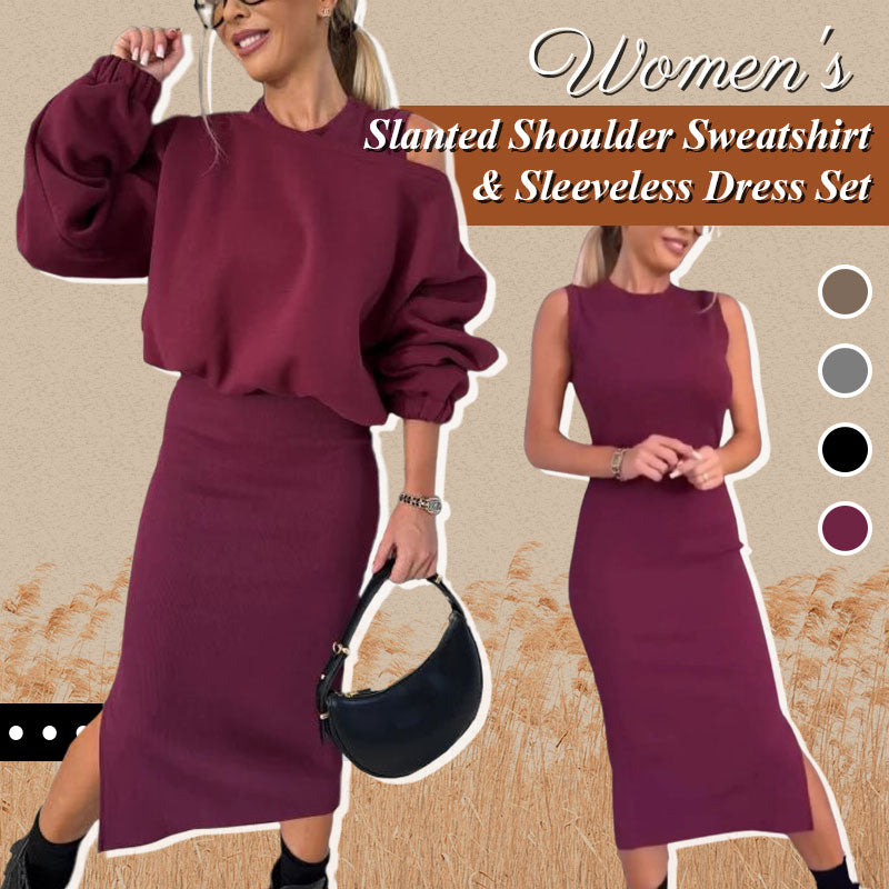 💃HOT SALE 49% OFF🍂🌟Chic & Cozy! Women's Sweatshirt + Sleeveless Dress 2-Piece Set