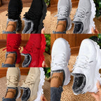 Women's Fleece-Lined Warm Shoes – Breathable Mesh Upper, Non-Slip Sole for Winter Commute & Daily Errands