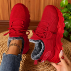 Women's Fleece-Lined Warm Shoes – Breathable Mesh Upper, Non-Slip Sole for Winter Commute & Daily Errands